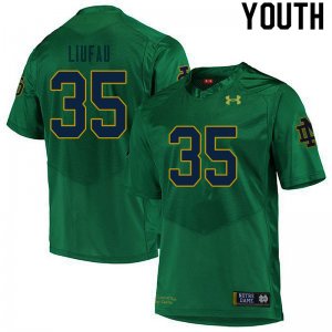 Notre Dame Fighting Irish Youth Marist Liufau #35 Green Under Armour Authentic Stitched College NCAA Football Jersey FEB1499ST